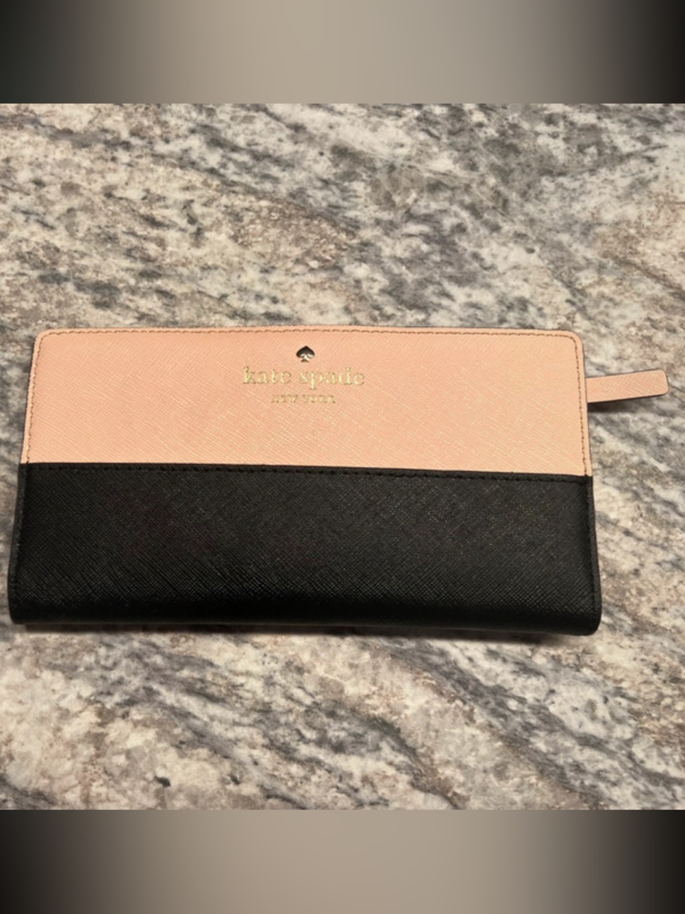 Kate Spade New York Two-Tone Pink and Black Zip Wallet